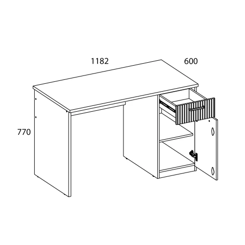 VINATI, Стол письменный 1D1S. Цвет ПЕРСИДСКИЙ ЖЕМЧУГ/ АМАРОК