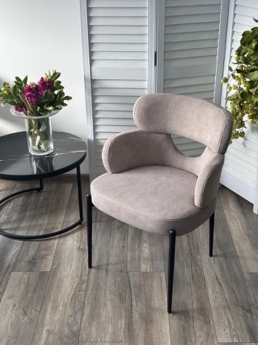 Стул VALTER AR627-11B Молочный, ткань / Черный каркас, ®DISAUR