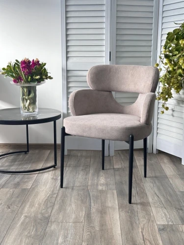 Стул VALTER AR627-11B Молочный, ткань / Черный каркас, ®DISAUR