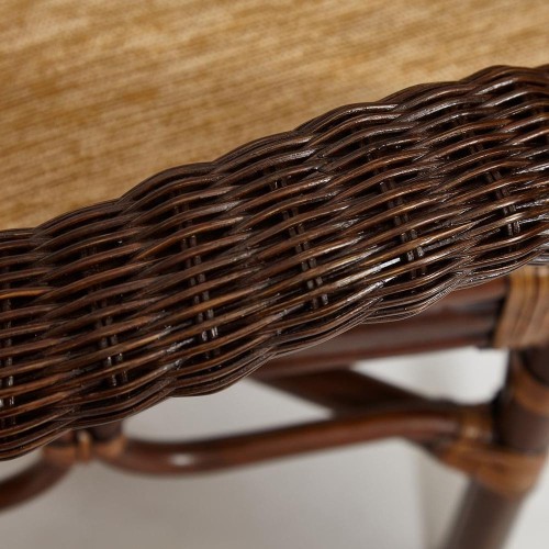 Комплект обеденный "ANDREA GRAND" (стол со стеклом+6 кресел+ подушки) Pecan Washed (античн. орех), Ткань рубчик, цвет кремовый