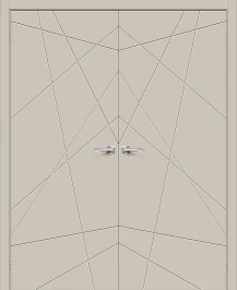 Двустворчатая межкомнатная дверь BRAVO Граффити-5 Creamy