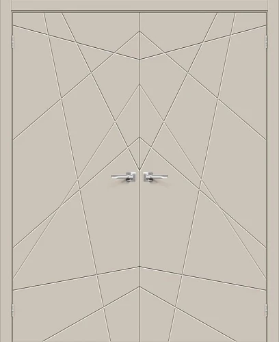 Двустворчатая межкомнатная дверь BRAVO Граффити-5 Creamy