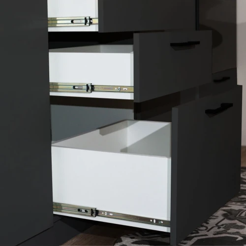 Кухонный гарнитур «Равенна Сити» 180см 60x60, Сумеречный голубой/Антрацит