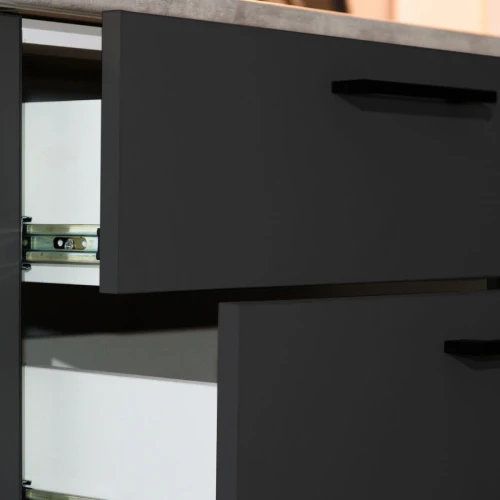 Кухонный гарнитур «Равенна Сити» 180см 60x60, Сумеречный голубой/Антрацит