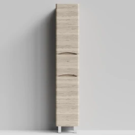 Пенал Адель 35 (1 ящик, 2 двери) напольный, Дубослив ореховый светлый ПВХ 3445, правый, бельевая корзина