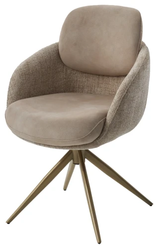 Стул ГРЕЙС (GRACE) 360 град. цвет БЕЖЕВЫЙ PENA-120 / G1229-3, ткань / ШАМПАНЬ  каркас, ®DISAUR