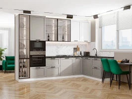 Кухонный гарнитур Нео-04 White Silk/Clay Silk Белый