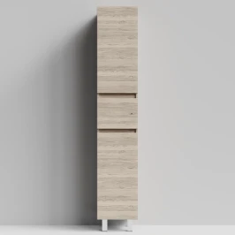 Пенал Бест 35 (2 двери, 1 ящик) напольный, Дубослив ореховый светлый ПВХ 3445, правый, бельевая корзина