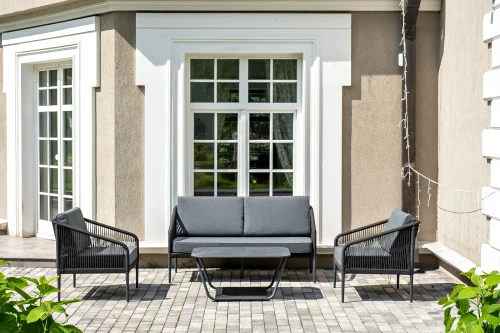 "Канны" лаунж-зона 4-местная плетеная из роупа (веревки), цвет темно-серый