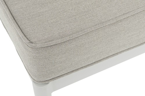 "Касабланка" угловой модуль плетеный из роупа, каркас алюминий светло-серый (RAL7035) муар, роуп серо-коричневый 23мм, ткань бежевая 15052