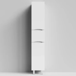 Пенал Лайт 35 напольный, белый глянец, правый, бельевая корзина