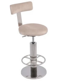 Стул барный Вивиан MC111-GR-3, светло-серый/глянцевое серебро