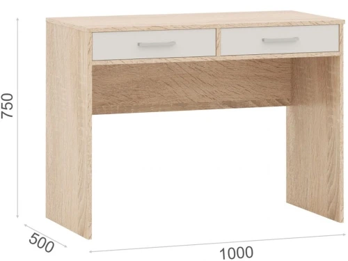 Стол «Стелс» 100 2ящ, Дуб сонома/белый