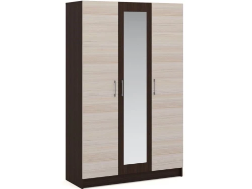 Шкаф «Алена» 3дв с зеркалом, Венге/Дуб молочный