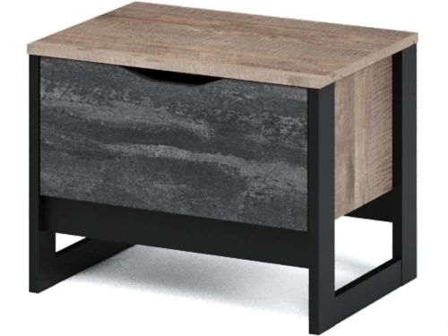 Тумба «Стокгольм» 1ящ, Дуб гранж песочный/Железный камень