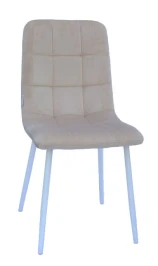 C919/DC809 Стул мягкий, ПУДРОВО-РОЗОВЫЙ#h5 велюр, каркас металл белый КРУГЛЫЙ