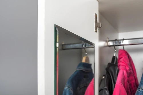 Торонто Шкаф для одежды 13.333 Белый PE шагрень, Стальной Серый