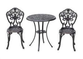 Кофейный набор из литого алюминия стол Макао D68 + 2 стула Нью Йорк