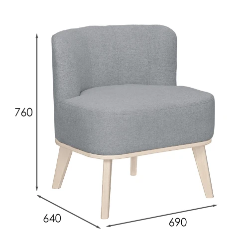 Кресло Жирон ткань серый, каркас лак