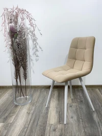 Стул CHILLI-Q бежевый #5, велюр / белый каркас М-City