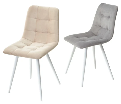 Стул CHILLI-Q бежевый #5, велюр / белый каркас М-City