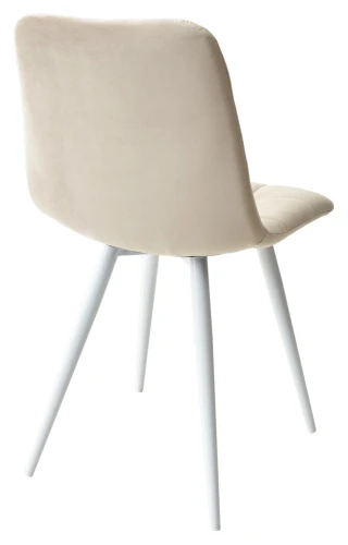 Стул CHILLI-Q бежевый #5, велюр / белый каркас М-City