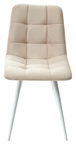 Стул CHILLI-Q бежевый #5, велюр / белый каркас М-City