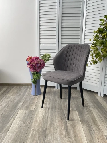 Стул VENA, цвет B28 Темно-серый, велюр / черный каркас М-City