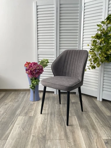 Стул VENA, цвет B28 Темно-серый, велюр / черный каркас М-City