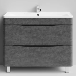 Тумба Адель 100 напольный, Серый камень ПВХ 57806 Vodok с раковиной в комплекте