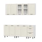 Готовая кухня Грейвуд (без столешницы), Белый, Дуб кремовый