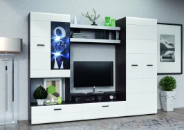 Гостиная Нэнси Вариант №4, Белый глянец холодный, Венге