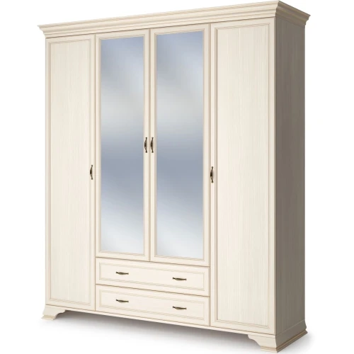 Шкаф Сиена 4дв с зеркалом, бежевый