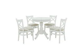 Обеденная группа Фабрицио/Соло Венский белая, Дождь 29-4 Жаккард