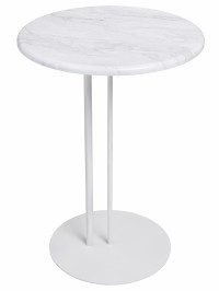 Стол приставной МеталлАрт М015 белый мрамор/белый