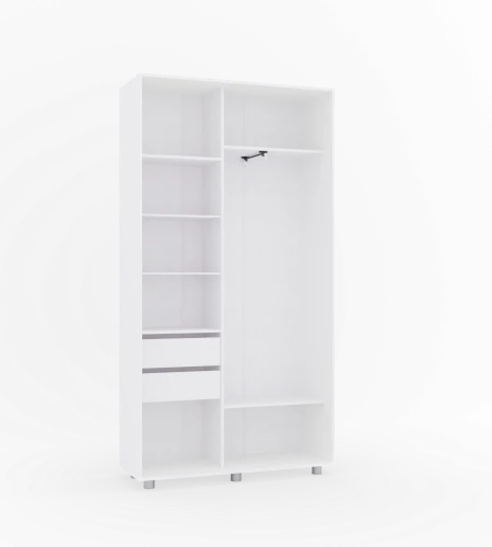 Шкаф-купе PRIME, 120х45х230 Белый с зеркалом