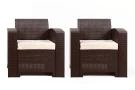 Раттан Премиум / Rattan Premium, комплект из 2-х кресел в цвете венге с подушками