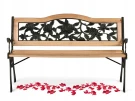 Уличная чугунная скамейка Садовая роза (Garden rose), чугун, лакированный тополь