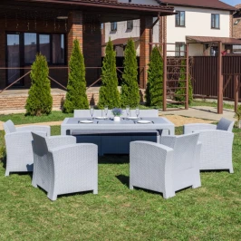 Обеденный комплект LANA LUX DINING L светло-серый Обеденный комплект LANA LUX DINING L светло-серый