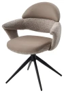 Стул ЖЕНЕВА (GENEVA) 360 град, цвет БЕЖЕВЫЙ VEGA-11 / MIAMI-160, ткань / ЧЕРНЫЙ каркас, ®DISAUR