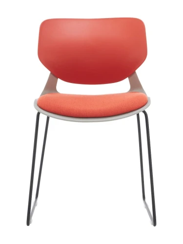 DC274 Стул пластиковый ОРАНЖЕВЫЙ, каркас металл черный