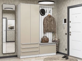 Готовая прихожая Стиль-03 Silky Grey/Белый