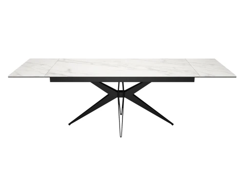 Стол DikLine KW160 мрамор С41 (керамика белая)/опоры черные