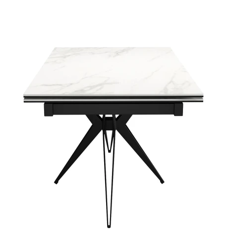 Стол DikLine KW160 мрамор С41 (керамика белая)/опоры черные