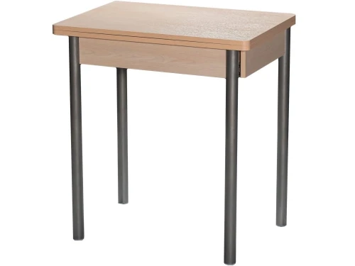 Стол ДП1-01-08 700(1000)*500 «Компакт» ЛДСП:Дуб светлый, Н/с прямые Металлик