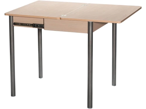 Стол ДП1-01-08 700(1000)*500 «Компакт» ЛДСП:Дуб светлый, Н/с прямые Металлик