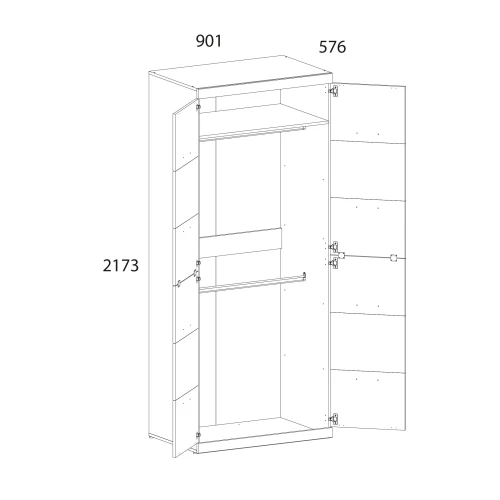 Шкаф 2DG OSKAR , цвет дуб Санремо