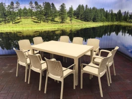 Обеденный комплект под искусственный ротанг Невада МАКСИ+10 кресел Невада