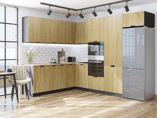 Кухонный гарнитур Евро Лайн-03 Дуб песочный