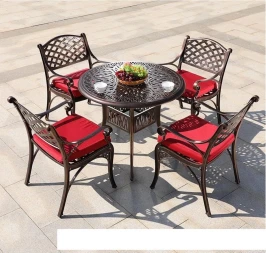 Комплект мебели из литого алюминия стол Феникс(90см) + 4 кресла Лион